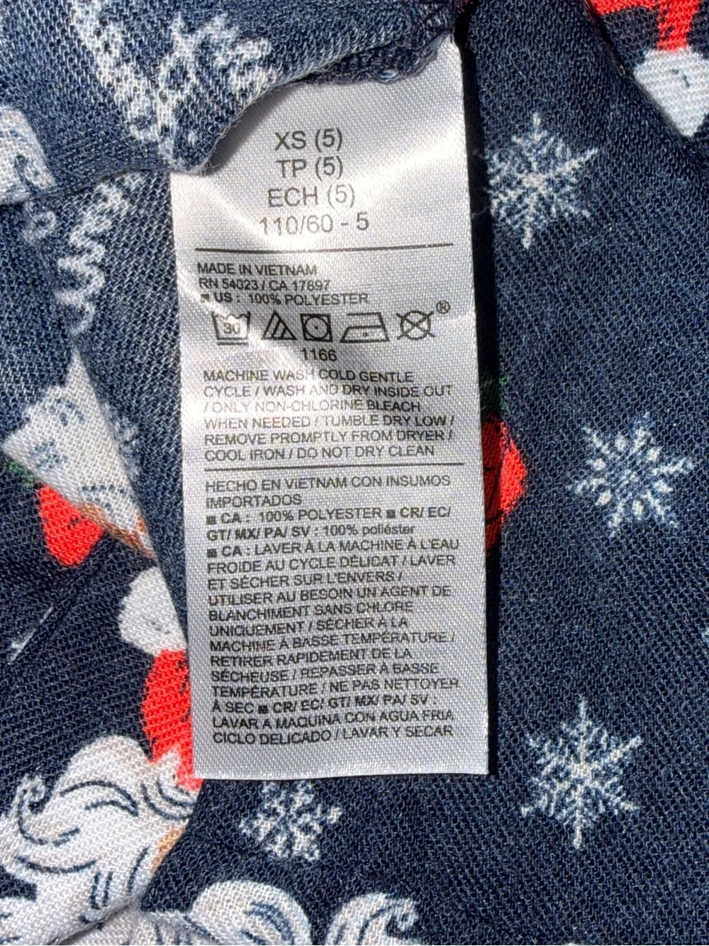 Old Navy Navy & Red Santa Print Men’s Button-Up Shirt